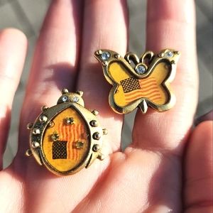 Anthropologie Patriotic Flag Insect Scatter Pins RARE